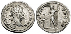 Septimius Severus, 193-211. Denarius (Silver, 19 mm, 3.25 g, 6 h), Rome, 200-201. SEVERVS AVG PART MAX Laureate head of Septimius Severus to right. Re...