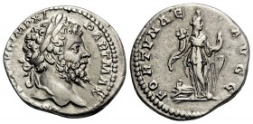 Septimius Severus, 193-211. Denarius (Silver, 18 mm, 3.49 g, 12 h), Rome, 198-200. L SEPT SEV AVG IMP XI PART MAX Laureate head of Septimius Severus t...