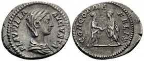 Plautilla, Augusta, 202-205. Denarius (Silver, 20 mm, 3.18 g, 1 h), Rome. PLAVTILLA AVGVSTA Draped bust of Plautilla to right. Rev. CONCORDIA FELIX Pl...