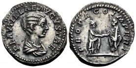 Plautilla, Augusta, 202-205. Denarius (Silver, 18 mm, 3.11 g, 7 h), struck under Septimius Severus and Caracalla, Rome. PLAVTILLAE AVGVSTAE Draped bus...