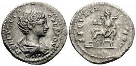 Geta, as Caesar, 198-209. Denarius (Silver, 19 mm, 3.15 g, 12 h), Rome, 200-202. P SEPT GETA CAES PONT Bare-headed, draped and cuirassed bust of Geta ...