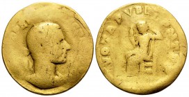 Macrinus, 217-218. Aureus (Gold, 20.5 mm, 4.90 g, 1 h), Rome, April to December 217. [IMP C M O]PEL [SEV M]ACRI[NVS AVG] Laureate, draped and cuirasse...
