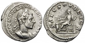 Macrinus, 217-218. Denarius (Silver, 19 mm, 2.63 g, 12 h), Rome, 217. IMP C M OPEL SEV MACRINVS AVG Laureate and cuirassed bust of Macrinus to right. ...