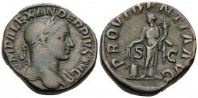 Severus Alexander, 222-235. Sestertius (Orichalcum, 29 mm, 21.66 g, 12 h), Rome, 232. IMP ALEXANDER PIVS AVG Laureate head of Severus Alexander to rig...