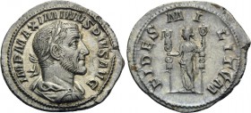 Maximinus I, 235-238. Denarius (Silver, 21 mm, 2.66 g, 6 h), Rome, 235-236. IMP MAXIMINVS PIVS AVG Laureate, draped and cuirassed bust of Maximinus I ...
