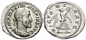 Maximinus I, 235-238. Denarius (Silver, 20.5 mm, 3.51 g, 6 h), Rome, 235-236. IMP MAXIMINVS PIVS AVG Laureate, draped and cuirassed bust of Maximinus ...