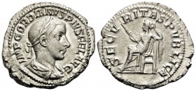 Gordian III, 238-244. Denarius (Silver, 21 mm, 3.21 g, 1 h), Rome, 240. IMP GORDIANVS PIVS FEL AVG Laureate, draped and cuirassed bust of Gordian III ...