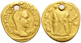Trajan Decius, 249-251. Aureus (Gold, 20 mm, 4.02 g, 12 h), Rome, 250. IMP C M Q TRAIANVS DECIVS AVG Laureate and cuirassed bust of Trajan Decius to r...
