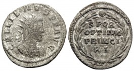 Gallienus, 253-268. Antoninianus (Billon, 22 mm, 3.43 g, 5 h), Antioch, 263-264. GALLIENVS P F AVG Radiate and cuirassed bust of Gallienus to right. R...