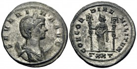 Severina, Augusta, 270-275. Antoninianus (Bronze, 23.5 mm, 3.82 g, 6 h), struck under her husband, Aurelian, Ticinum, 3rd officina, September-November...