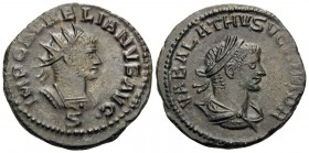 Aurelian, with Vabalathus, 270-275. Antoninianus (Bronze, 21 mm, 3.59 g, 12 h), Antioch, 6th officina (S), November 270-March 272. IMP C AVRELIANVS AV...
