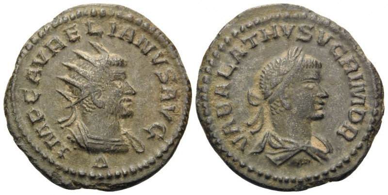 Aurelian, with Vabalathus, 270-275. Antoninianus (Bronze, 21 mm, 2.63 g, 12 h), ...