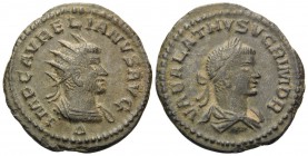 Aurelian, with Vabalathus, 270-275. Antoninianus (Bronze, 21 mm, 2.63 g, 12 h), Antioch, 4th officina (Δ), November 270-March 272. IMP C AVRELIANVS AV...