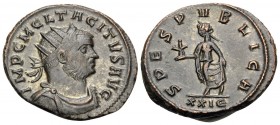 Tacitus, 275-276. Antoninianus (Billon, 22 mm, 4.35 g, 11 h), Rome, 5th officina (E), early 276 - June 276. IMP C M CL TACITVS AVG Radiate, draped and...