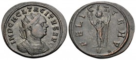 Tacitus, 275-276. Antoninianus (Billon, 23.5 mm, 4.34 g, 12 h), Ticinum, 5th officina (V), early 276 - June 276. IMP C M CL TACITVS AVG Radiate and cu...