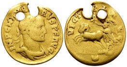 Carus, 282-283. Aureus (Gold, 20 mm, 3.94 g, 12 h), Cyzicus, early 283. IMP C M AVR CARVS P F AVG Laureate, draped and cuirassed bust of Carus to righ...