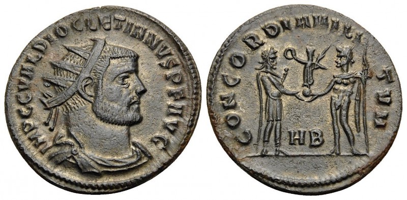 Diocletian, 284-305. Antoninianus (Billon, 21.5 mm, 2.93 g, 11 h), Heraclea, 2nd...