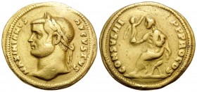 Maximianus Herculius, first reign, 286-305. Aureus (Gold, 20.5 mm, 5.49 g, 11 h), Cyzicus, 290. MAXIMIANVS AVGVSTVS Laureate head of Maximianus Hercul...