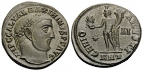 Maximinus II, as Augustus, 309-312. Follis (Billon, 21 mm, 4.92 g, 10 h), Antioch, 11th officina (IA), 312. IMP C GAL VAL MAXIMINVS P F AVG Laureate h...