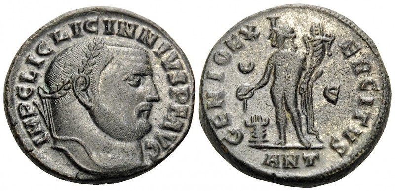 Licinius I, 308-324. Follis (Bronze, 22 mm, 7.33 g, 11 h), Antioch, 5th officina...