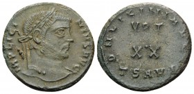 Licinius I, 308-324. Follis (Billon, 19 mm, 2.99 g, 12 h), Thessalonica, 6th officina, 320. IMP LICI-NIVS AVG Laureate head of Licinius to right. Rev....