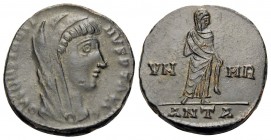 Divus Constantine I, died 337. Follis (Bronze, 15 mm, 1.95 g, 11 h), struck under his son, Constantius II, Antioch, 1st officina, 347-348. DV CONSTANT...