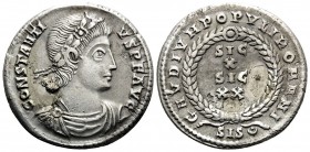Constantius II, 337-361. Siliqua (Silver, 20.5 mm, 3.36 g, 12 h), Siscia, 337-340. CONSTANTI-VS P F AVG Rosette-diademed, draped and cuirassed bust of...