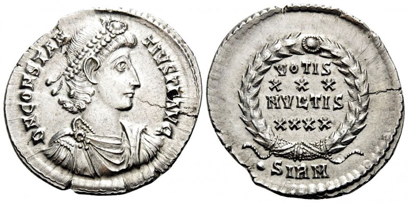 Constantius II, 337-361. Siliqua (Silver, 22 mm, 2.81 g, 6 h), Sirmium, 351-355....