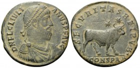 Julian II, The Philosopher, 361-363. Double Maiorina (Bronze, 26.5 mm, 8.49 g, 12 h), Constantinople, 1st officina. D N FL CL IVLI-ANVS P F AVG Draped...