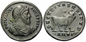 Julian II, 360-363. Double Maiorina (Bronze, 29 mm, 7.38 g, 6 h), Antioch, 3rd officina, 361-363. D N FL CL IVLI-ANVS P F AVG Pearl-diademed, draped a...
