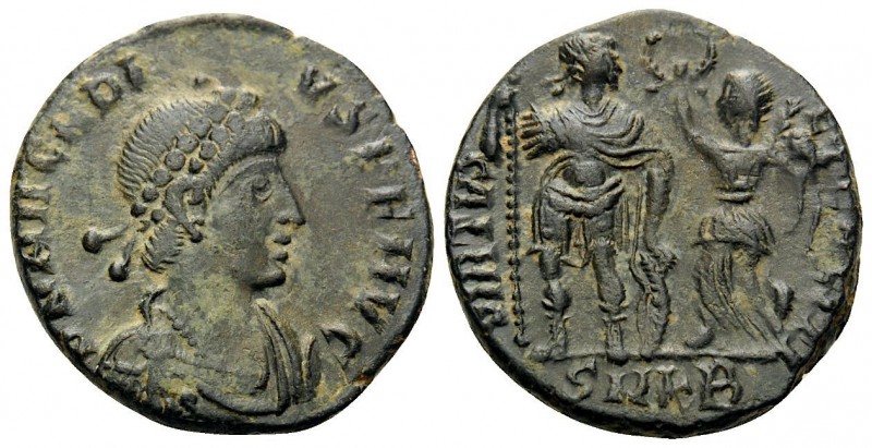 Arcadius, 383-408. Follis (Bronze, 17.5 mm, 2.81 g, 7 h), Cyzicus, 2nd officina,...