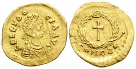 Aelia Eudocia, Augusta, 423-460. Tremissis (Gold, 14 mm, 1.39 g, 5 h), struck under her husband, Theodosius II, Constantinople, 420-450/455. AEL EVDO-...