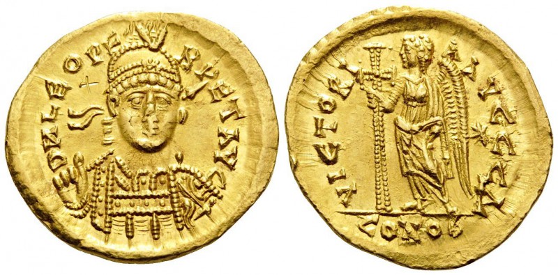 Leo I, 457-474. Solidus (Gold, 21.5 mm, 4.49 g, 5 h), Constantinople, 4th offici...