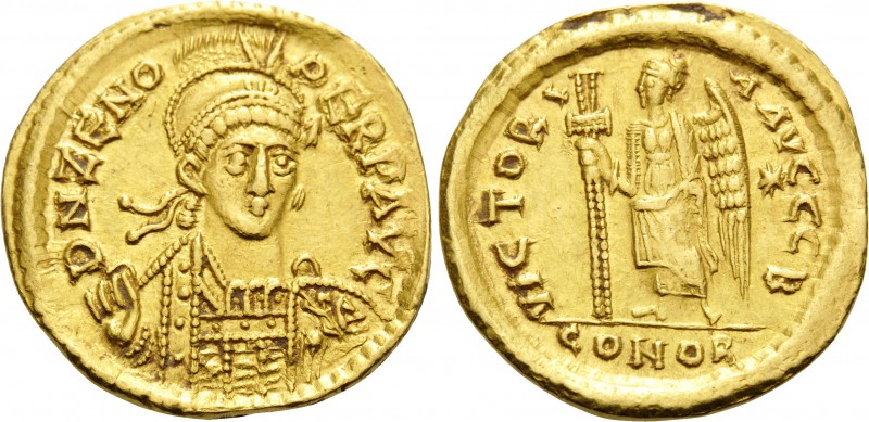 Zeno, second reign, 476-491. Solidus (Gold, 19.5 mm, 4.47 g, 6 h), Constantinopl...