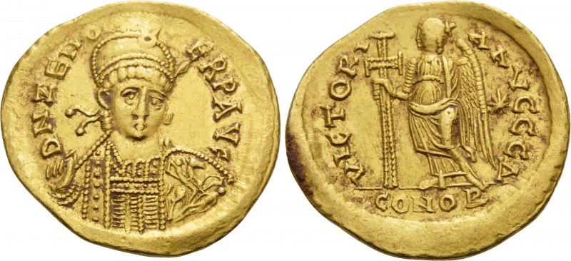 Zeno, second reign, 476-491. Solidus (Gold, 21 mm, 4.50 g, 6 h), Constantinople,...