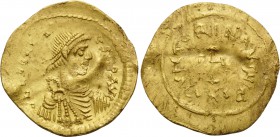 Heraclius, 610-641. Tremissis (Gold, 17 mm, 1.45 g, 7 h), Constantinople, 6th officina (ς), 610-613. d N hЄRACLI-ЧS P P AVC Diademed, draped and cuira...