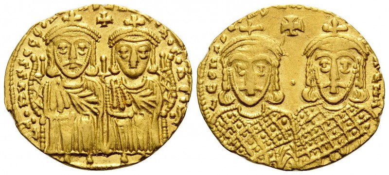 Leo IV the Khazar, with Constantine VI, 775-780. Solidus (Gold, 22 mm, 4.39 g, 6...