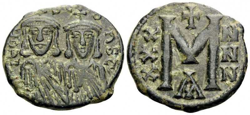 Leo V the Armenian, with Constantine, 813-820. Follis (Bronze, 20 mm, 4.52 g, 5 ...