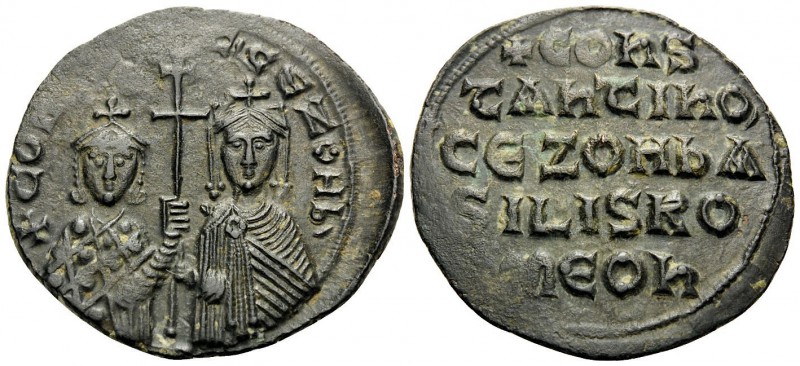 Constantine VII Porphyrogenitus, with Zoe, 913-959. Follis (Copper, 27 mm, 5.82 ...