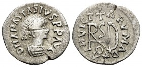 GEPIDS. Uncertain king. Quarter Siliqua (Silver, 14 mm, 0.92 g, 6 h), struck in the name of Anastasius I. 491-504 AD, Sirmium. D N ANASTASIVS P P AVG ...