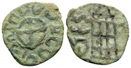 ARMENIA, Cilician Armenia. Baronial. Toros II, 1144-1168. Pogh (Bronze, 19 mm, 1.63 g). ԹՈՐՈՍ ՅԱՍSԻ ( 'Toros by the grace of God' in Armenian ) Cross ...