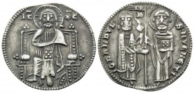 ITALY. Venezia (Venice). Giovanni Dandolo, 1280-1289. Grosso (Silver, 20.5 mm, 2.14 g, 6 h), 48th Doge. IC - XC Christ Pantokrator seated facing on th...