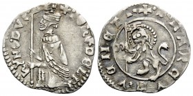 ITALY. Venezia (Venice). Giovanni Delfino, 1356-1361. Soldino (Silver, 15 mm, 0.54 g, 9 h), 57th Doge. + •IOhS • DELP-hYNO• DVX Doge kneeling left, ho...