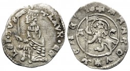 ITALY. Venezia (Venice). Lorenzo Celsi, 1361-1365. Soldino (Silver, 16 mm, 0.53 g, 11 h), 58th Doge. + LAVR • CЄ-LSI• DVX Doge kneeling left, holding ...