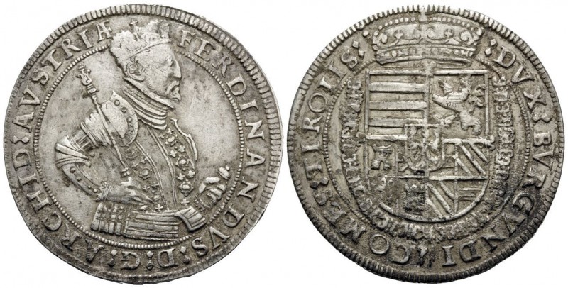 AUSTRIA. Holy Roman Empire. Ferdinand II, Archduke, 1564-1595. Taler (Silver, 39...