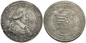 AUSTRIA. Holy Roman Empire. Leopold V, Archduke, 1619-1632. Taler (Silver, 40 mm, 28.43 g, 12 h), Ensisheim mint, dated 1621. + LEOPOLD : D : G : ARCH...