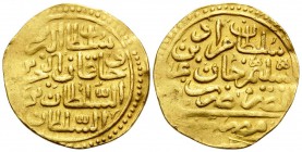 Ottoman Empire. Mehmed III, AH 1003-1012 / AD 1595-1603. Sultani (Gold, 21 mm, 3.50 g), Misr (Kairo), date not clear, but 1003 AH = 1595/6 AD. Album 1...
