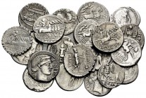 ROMAN REPUBLIC. Circa 2nd - 1st century BC. (Silver, 69.07 g). Lot of Twenty Roman Republican silver coins consisting of mostly Denarii. Various obver...
