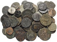 Roman Imperial. Circa 3rd-4th century. (200.00 g). A lot of 80 Silver and Bronze coins, mainly from the third and fourth century. Lot sold as is, no r...
