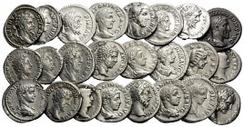 ROMAN IMPERIAL. Circa 2nd-3rd century. (Silver, 74.78 g). Lot of Twenty-four silver Denarii depicting emperors such as Marcus Aurelius, Commodus, Sept...